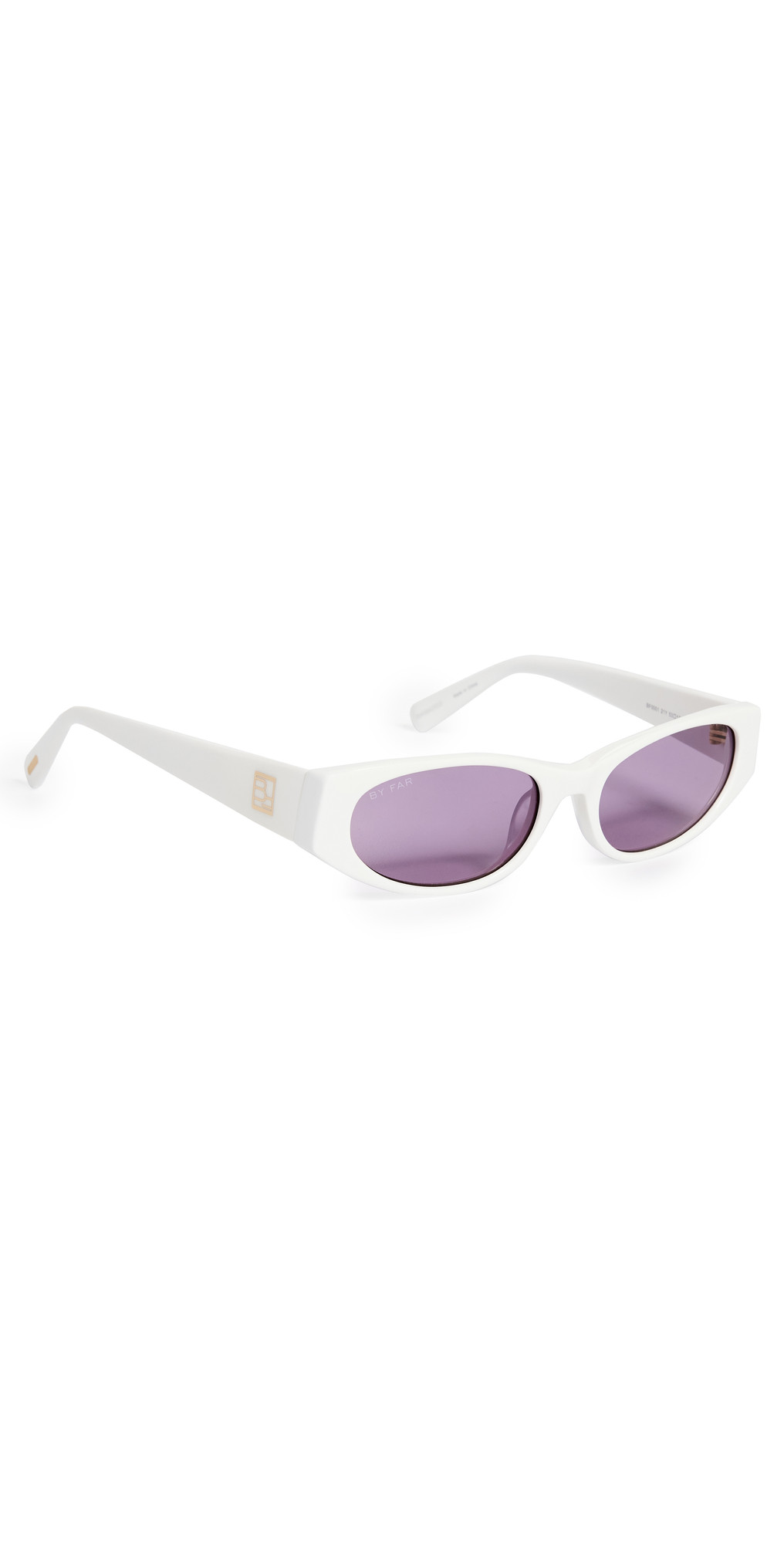 BY FAR Rodeo Solid White Sunglasses | Shopbop