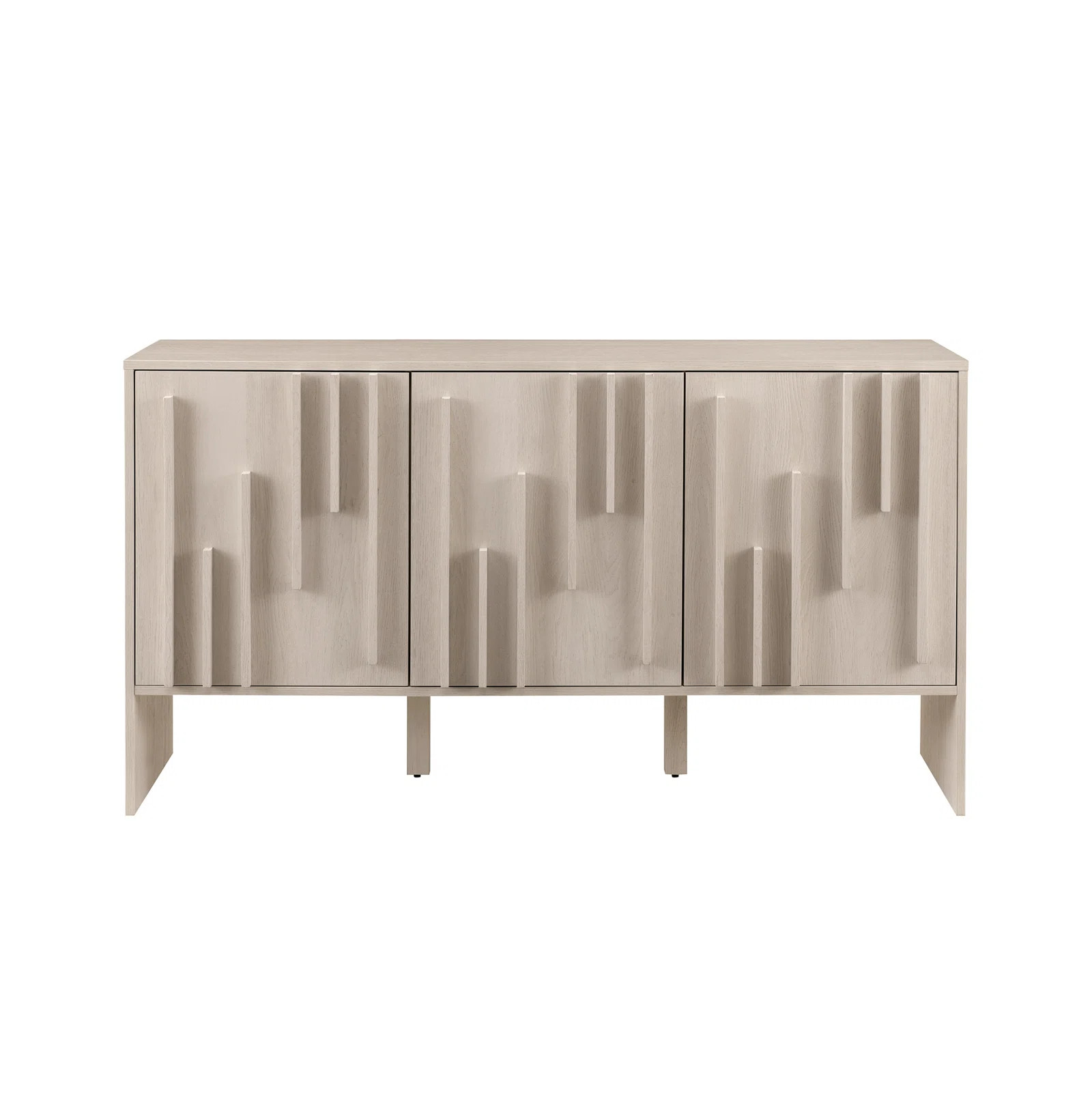Anishka 55" Contemporary Wood Detailed 3-Door Sideboard | Wayfair North America
