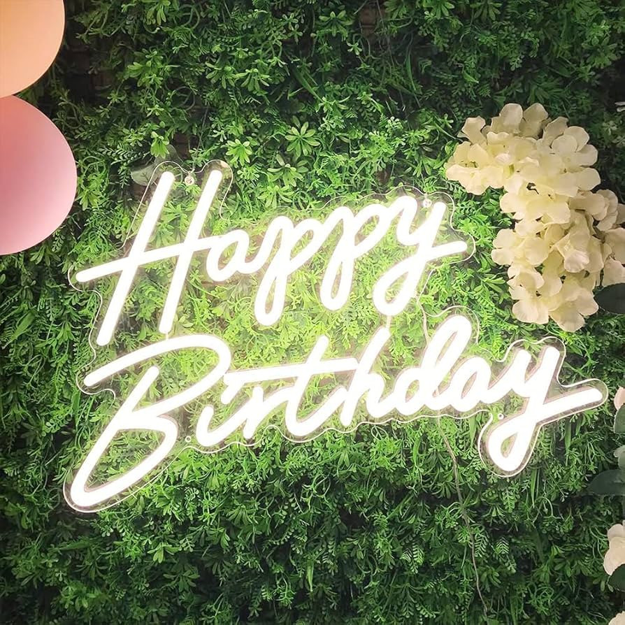 Happy Birthday Neon Sign, 22.4"x13.8" Happy Birthday Sign for Birthday Party Decor, Happy Birthda... | Amazon (US)