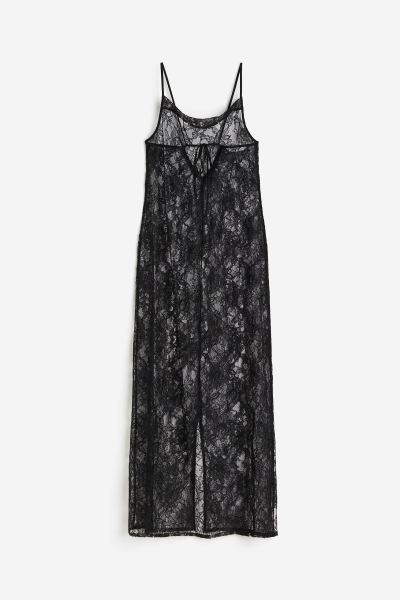 Long lace dress - Black - Ladies | H&M GB | H&M (UK, MY, IN, SG, PH, TW, HK)