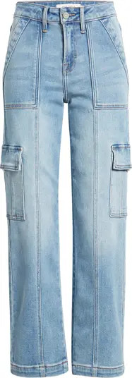 Crop Straight Leg Cargo Jeans | Nordstrom