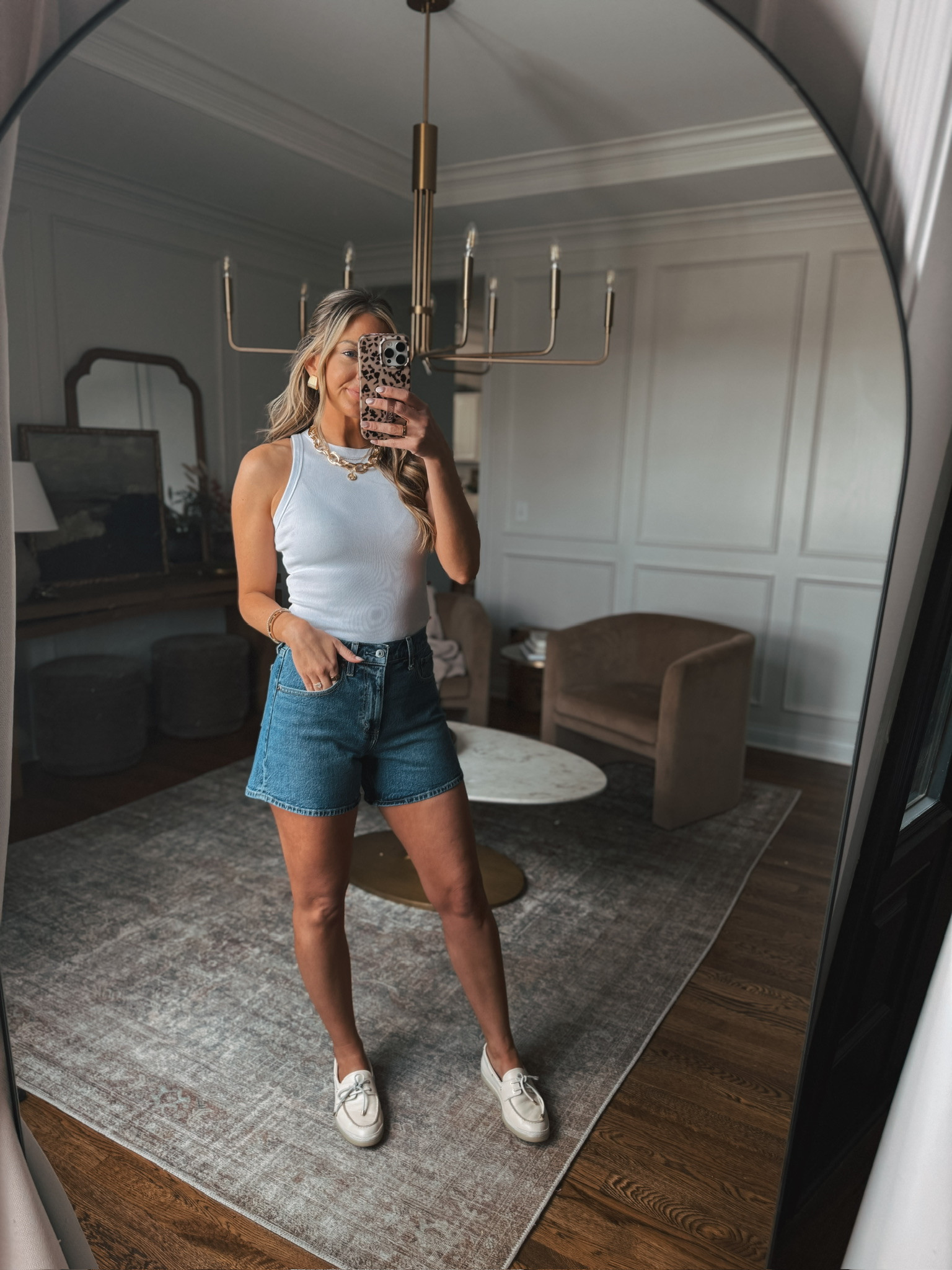 I love color and hem line of these dad shorts! Color: medium #Abercrombie  

 #LTKdayinmylife #LTKootd #LTKmomlife