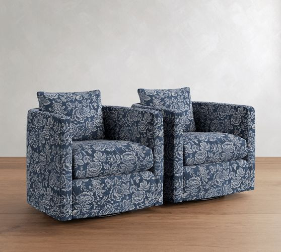 Ayden Barrel Arm Swivel Chair | Pottery Barn (US)