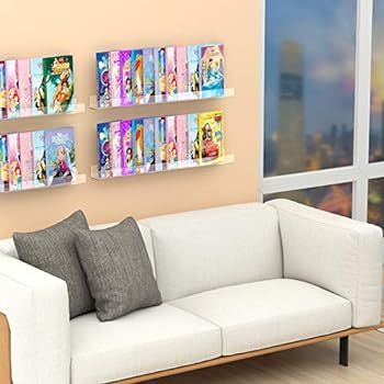 NIUBEE 36" Premium Acrylic Floating Nursery Kids Bookshelf Wall Ledge Shelf, Clear Invisible Spic... | Amazon (US)