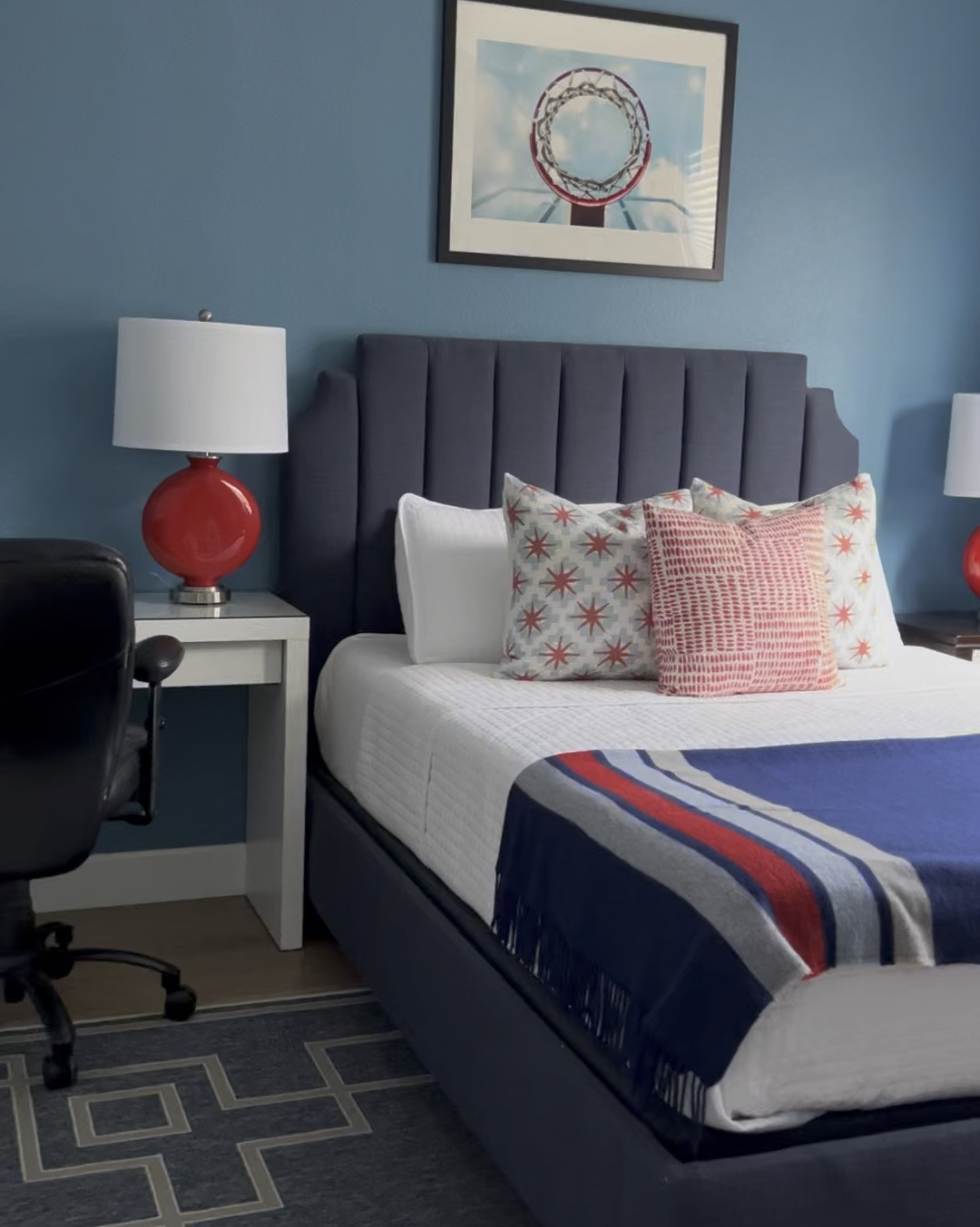 Boy bedroom makeover. Fun pops of red mixed with multiple blues. 


#LTKFindsUnder100 #LTKHome #LTKSaleAlert