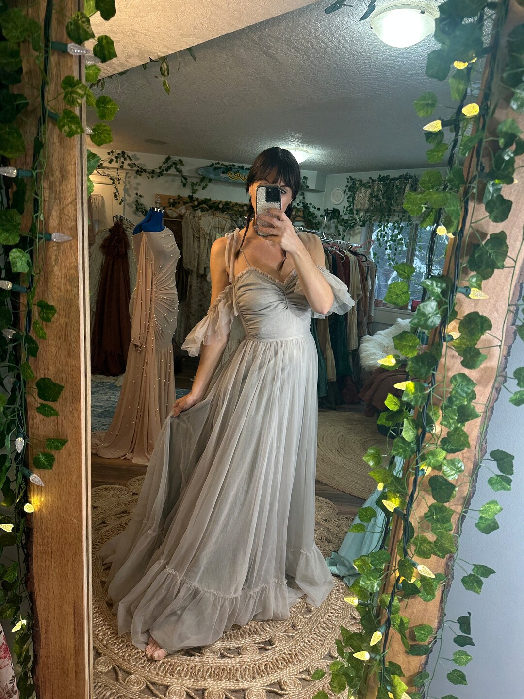 Love Bird Hand Dyed Taupe Grey style A - Etsy | Etsy (US)