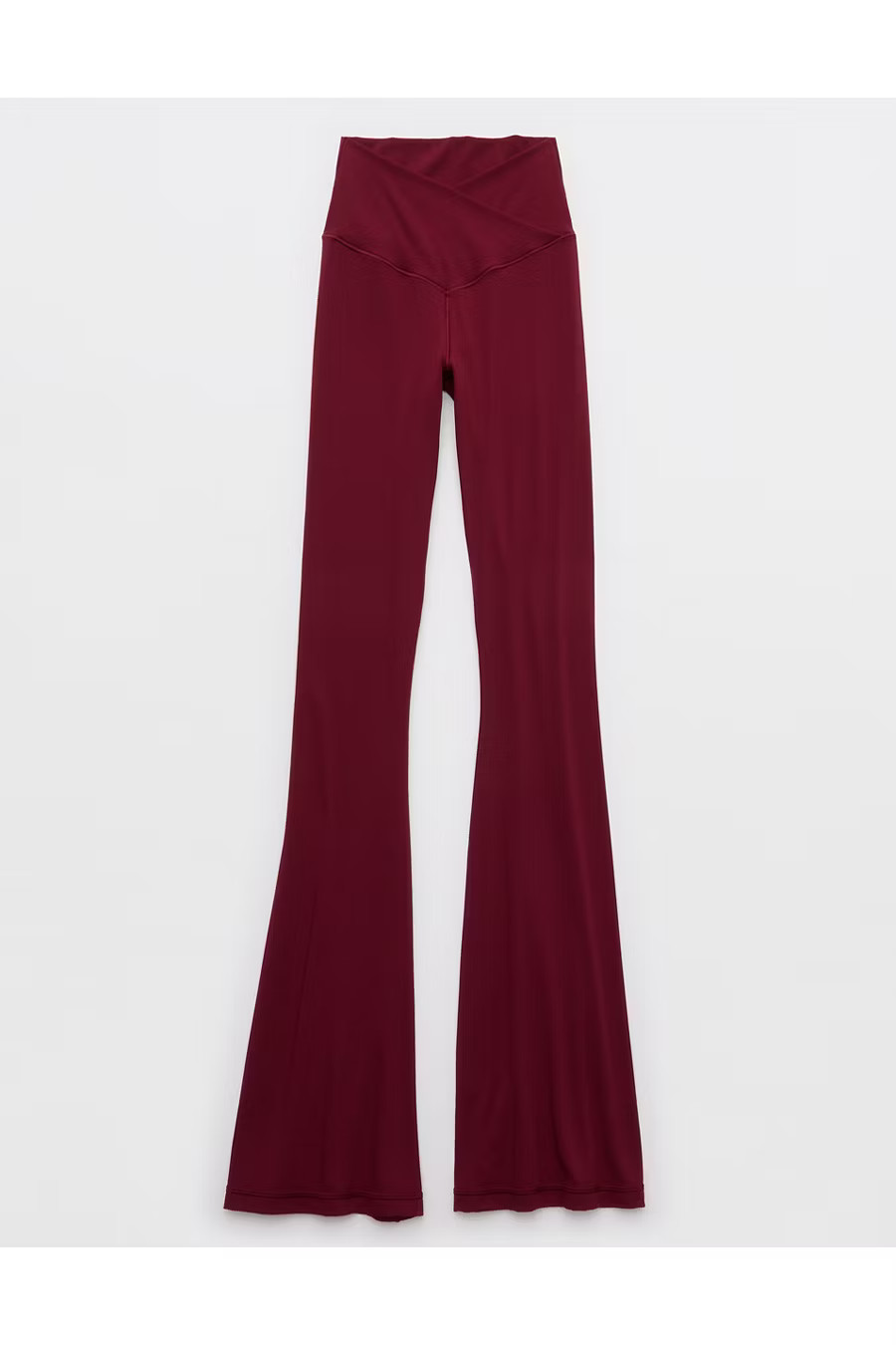 OFFLINE By Aerie Real Me High Waisted Crossover Flare Legging Women's Deep Cherry XXS | Aerie