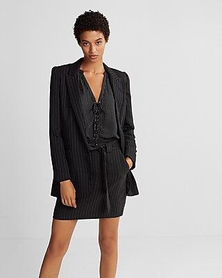 Express Womens Ticking Stripe Boyfriend Jacket | Express