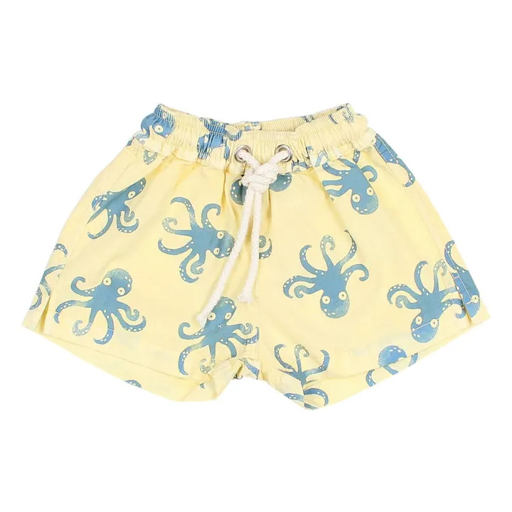 Octopus Swim Shorts Organic Cotton | Yellow | Smallable