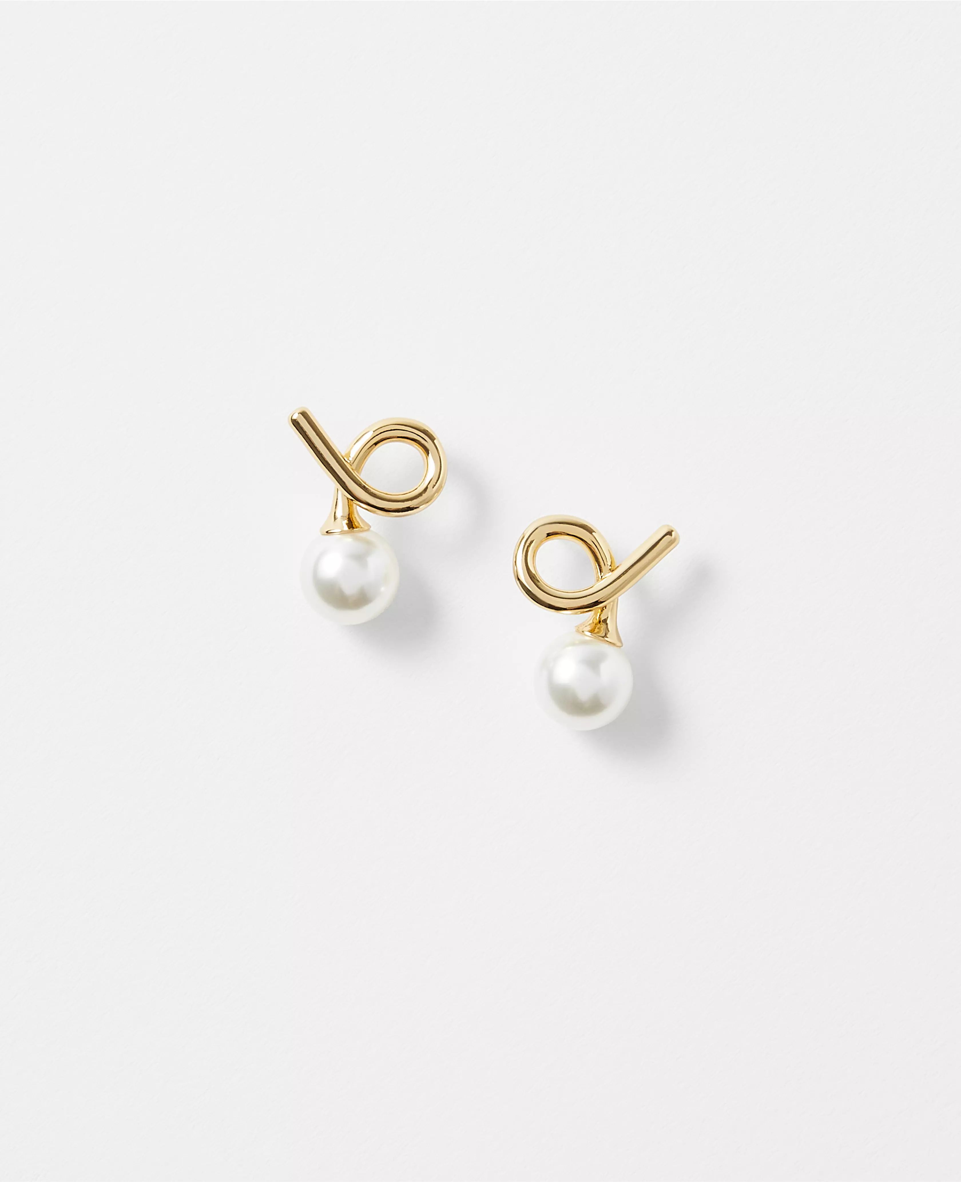 Pearlized Twist Stud Earrings | Ann Taylor (US)