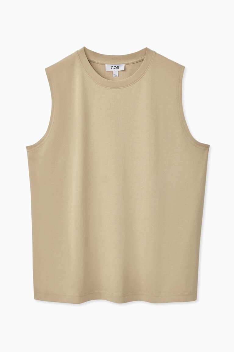 Regular-fit sleeveless top - LIGHT BEIGE - women  | COS AU | COS (EU)