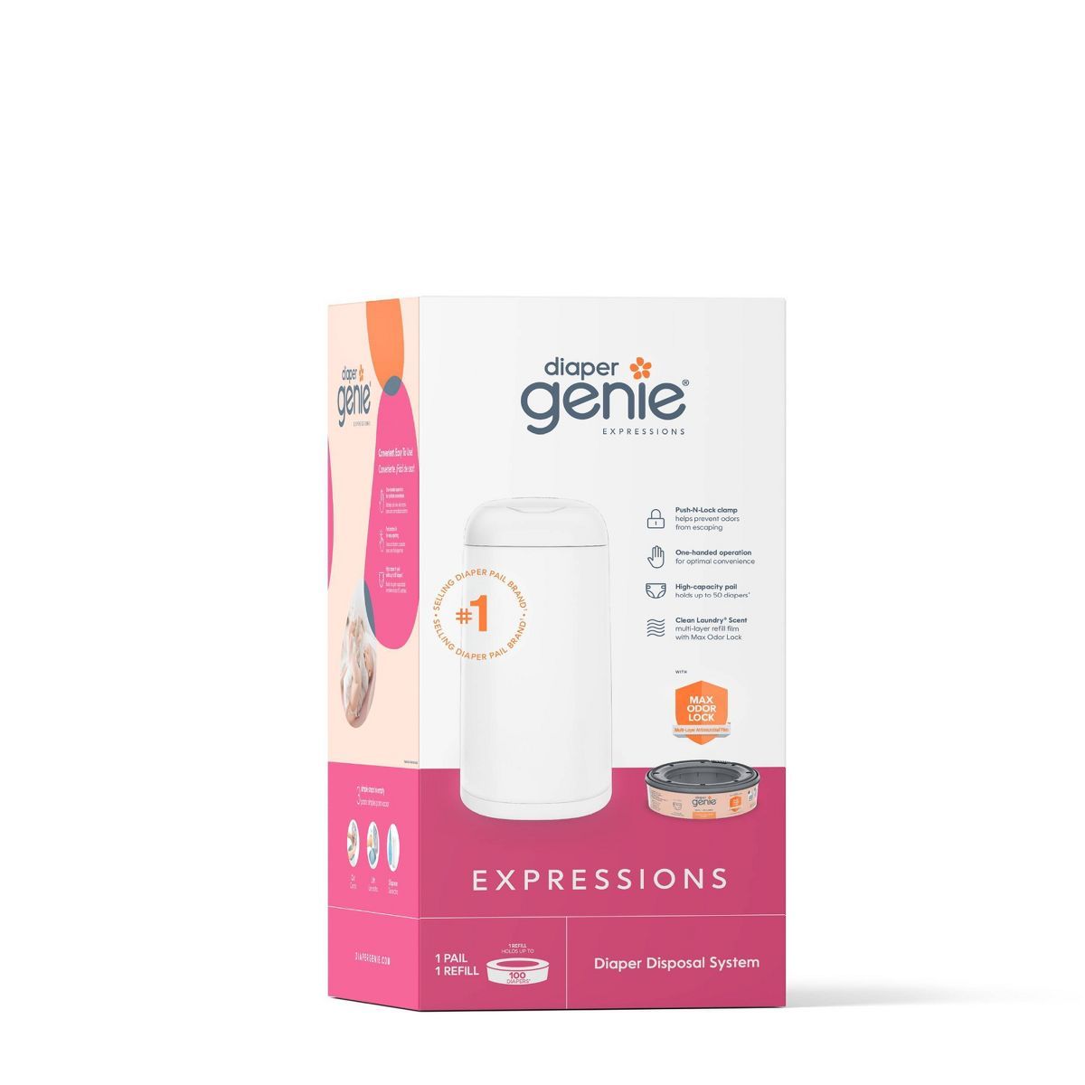 Diaper Genie Expressions Diaper Pail With Starter Refill | Target