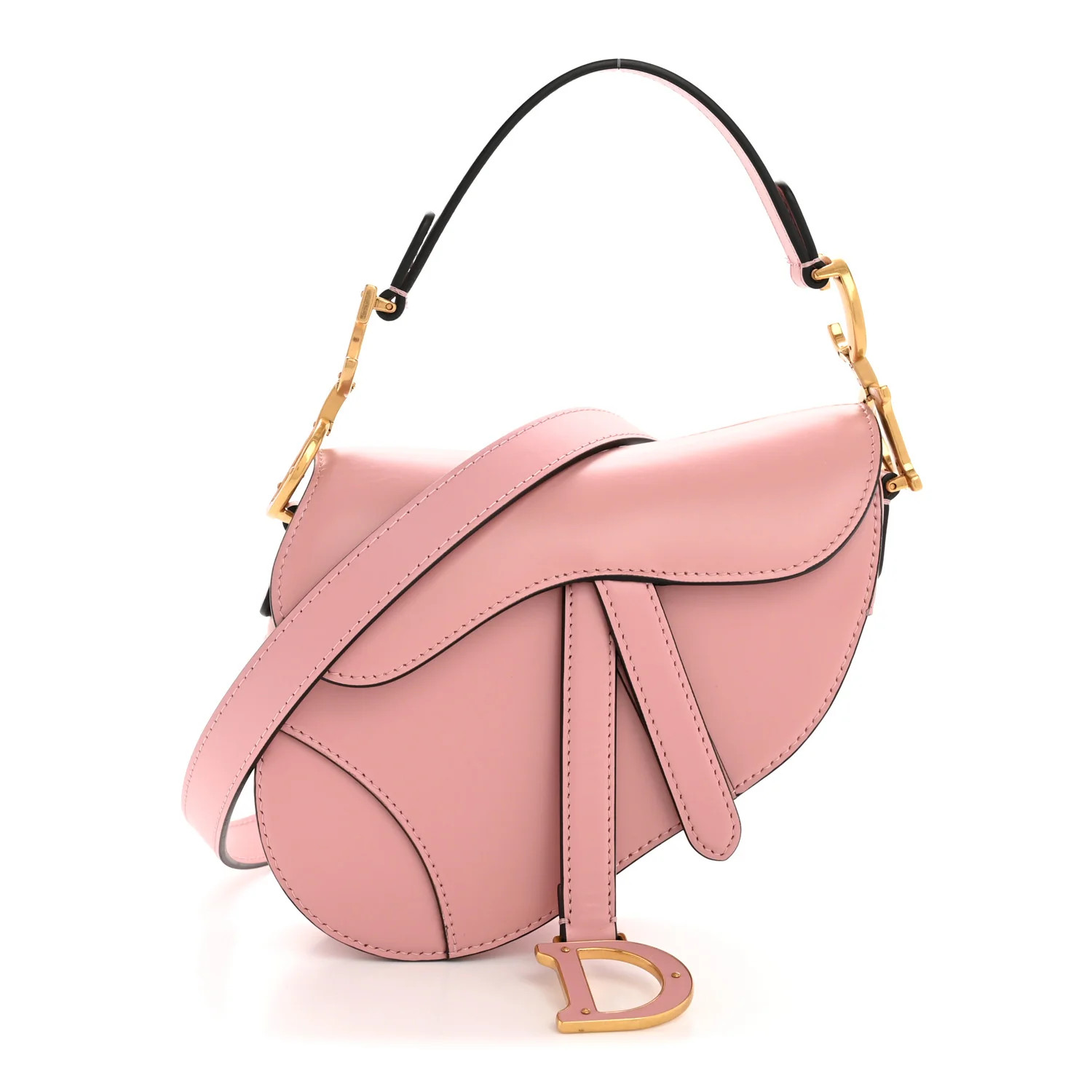 Supple Calfskin Mini Saddle Bag With Strap Old Rose | FASHIONPHILE (US)