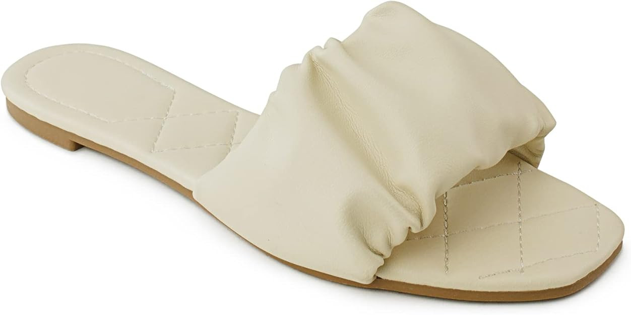 RF ROOM OF FASHION Women's Open Square Toe Trendy Slide Sandals | Amazon (US)