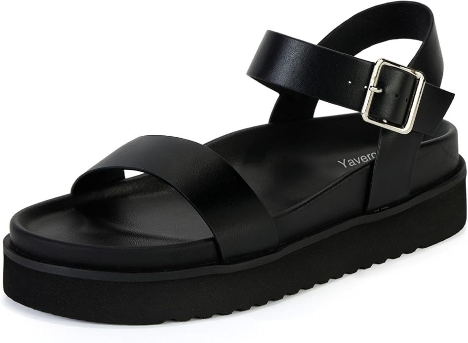 Yavero Womens Platform Sandals Open Toe Summer Sandals Low Wedge Sandals | Amazon (US)