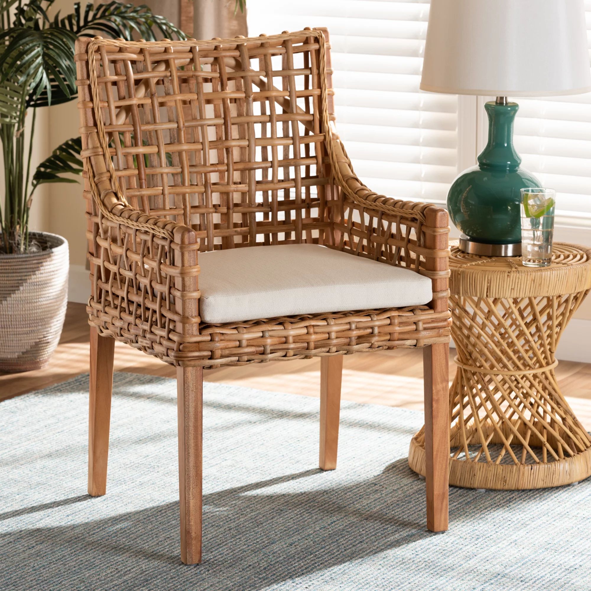 Baxton Studio Select Lounge Chair, Natural Brown | Walmart (US)