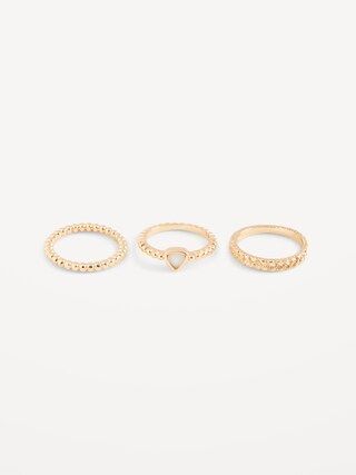 Real Gold-Plated Rings 3-Pack for Women | Old Navy (US)