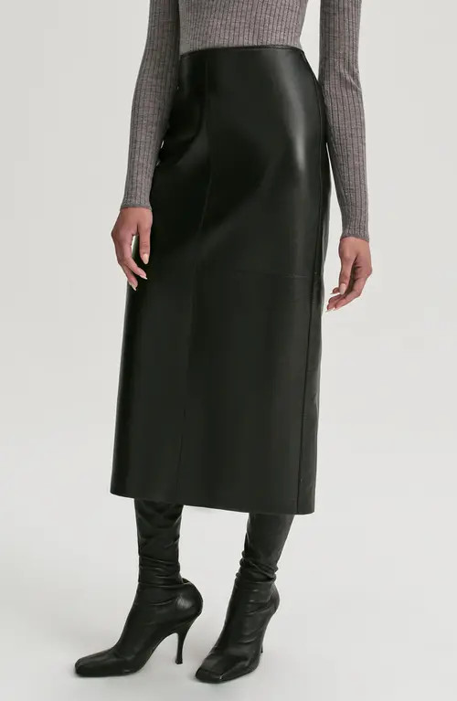 A.L.C. Marta Leather Midi Skirt in Black at Nordstrom, Size 4 | Nordstrom