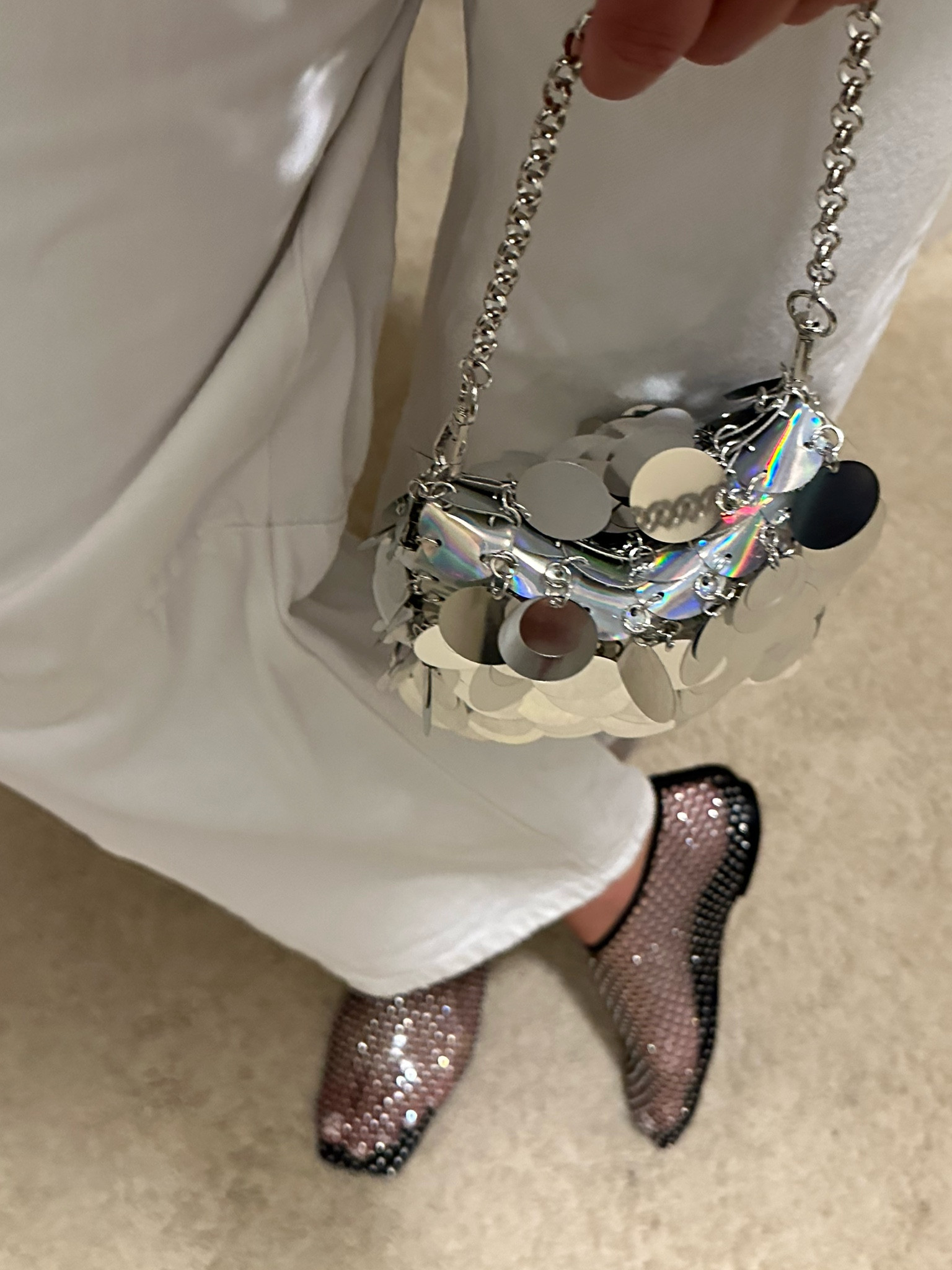 Sequins, rhinestones, mesh flats

Silver accents to dress up basics for a weeknight dinner.

#LTKStyleTip #LTKShoeCrush #LTKSaleAlert