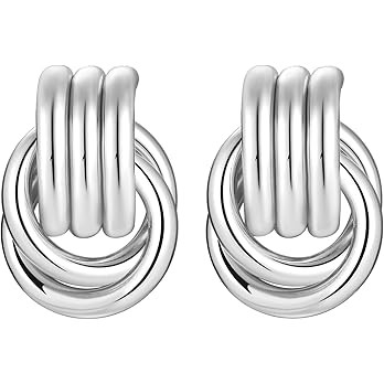 Chunky Earrings for Women Knot Link Circle Statement Drop Dangle Earrings Studs Trendy Jewelry M/... | Amazon (CA)