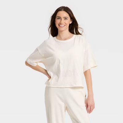 Women's Slub Boxy Short Sleeve Top - JoyLab™ | Target
