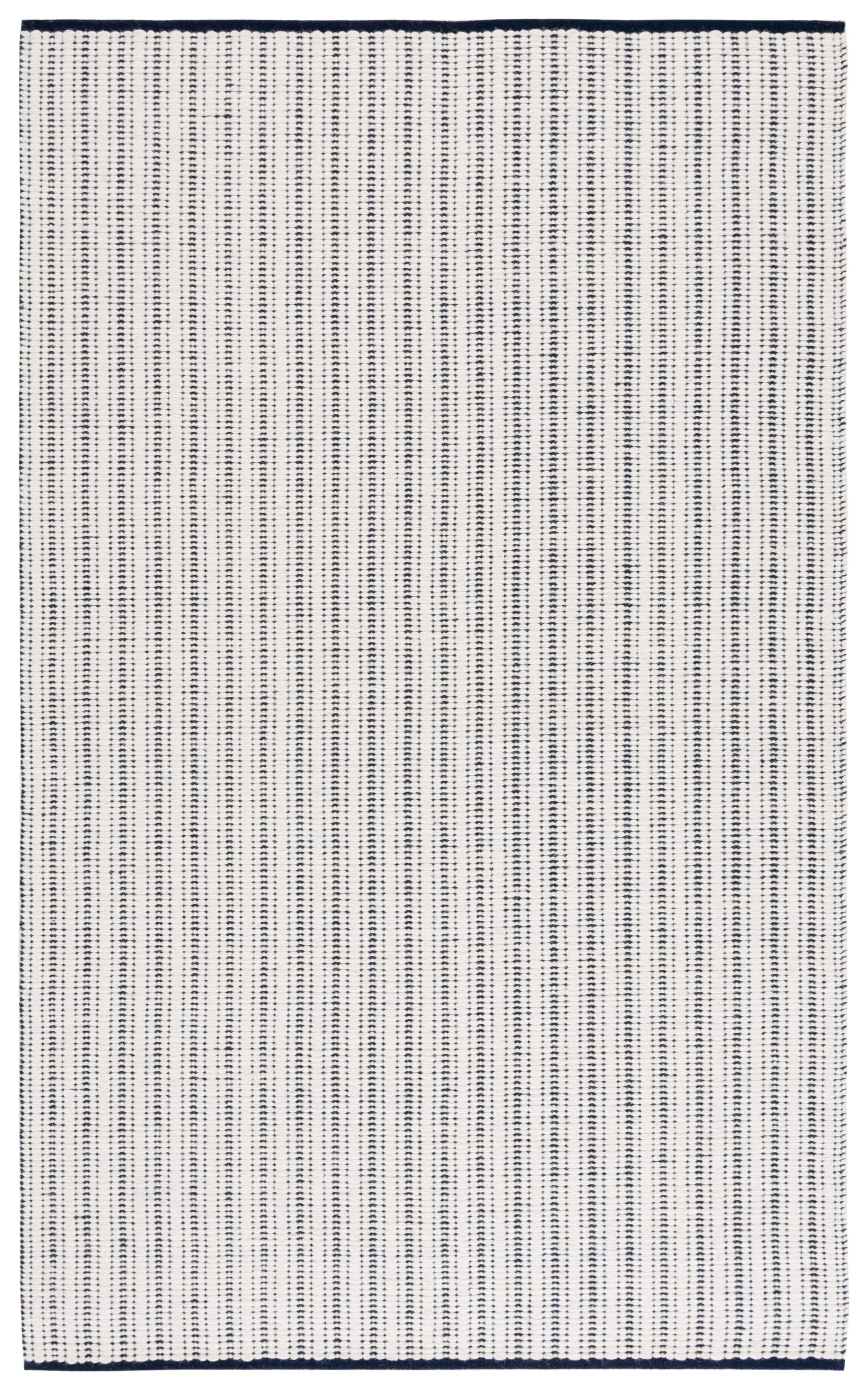 Ebern Designs 909 Hand Woven Cotton/Wool Striped Rug in Navy/Ivory | Wayfair | Wayfair North America