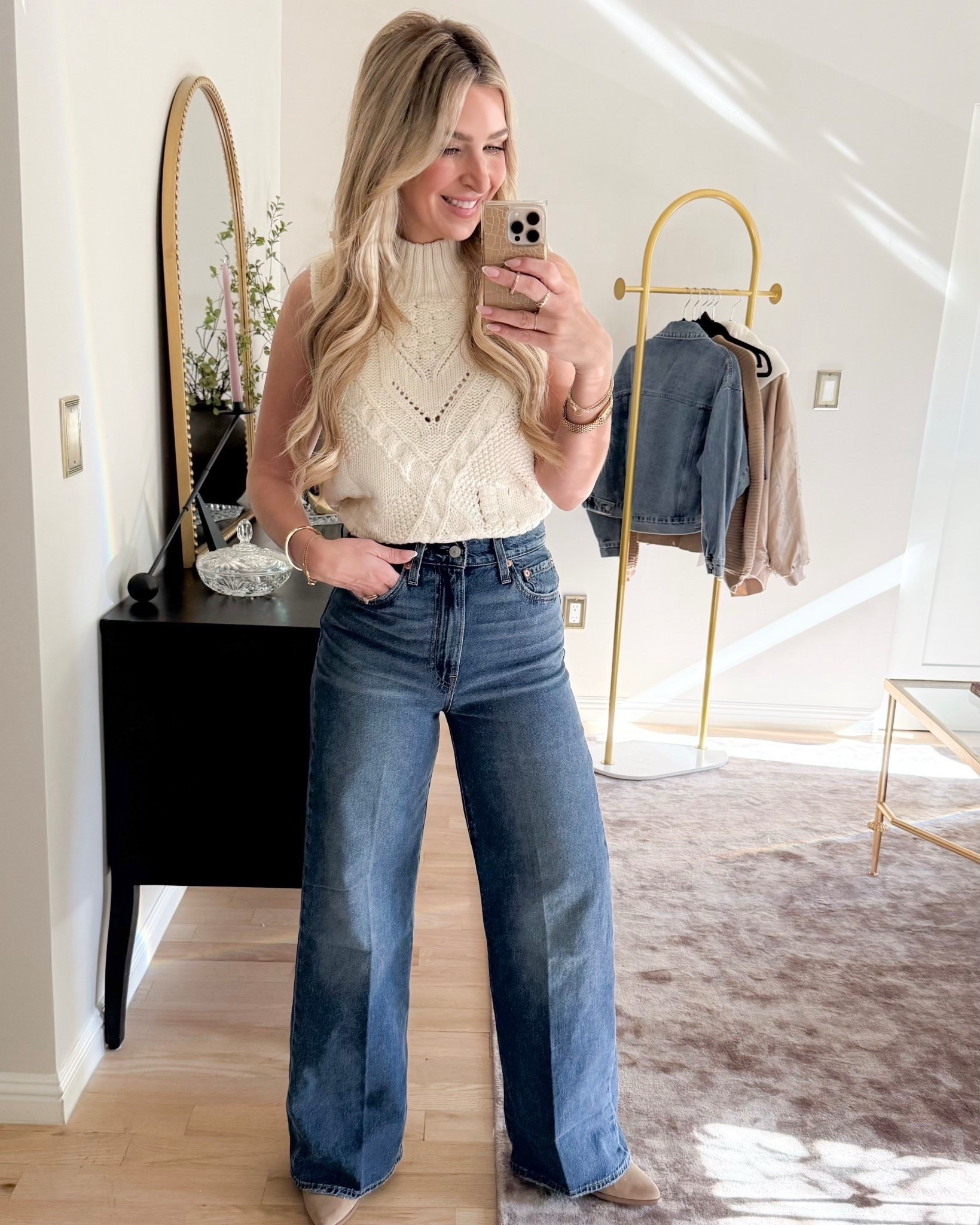Had these Amazon jeans in my cart for months and finally got them - no regrets! So good! And love this cute sleeveless turtleneck sweater! Everything runs TTS!

#LTKStyleTip #LTKFindsUnder100 #LTKWorkwear