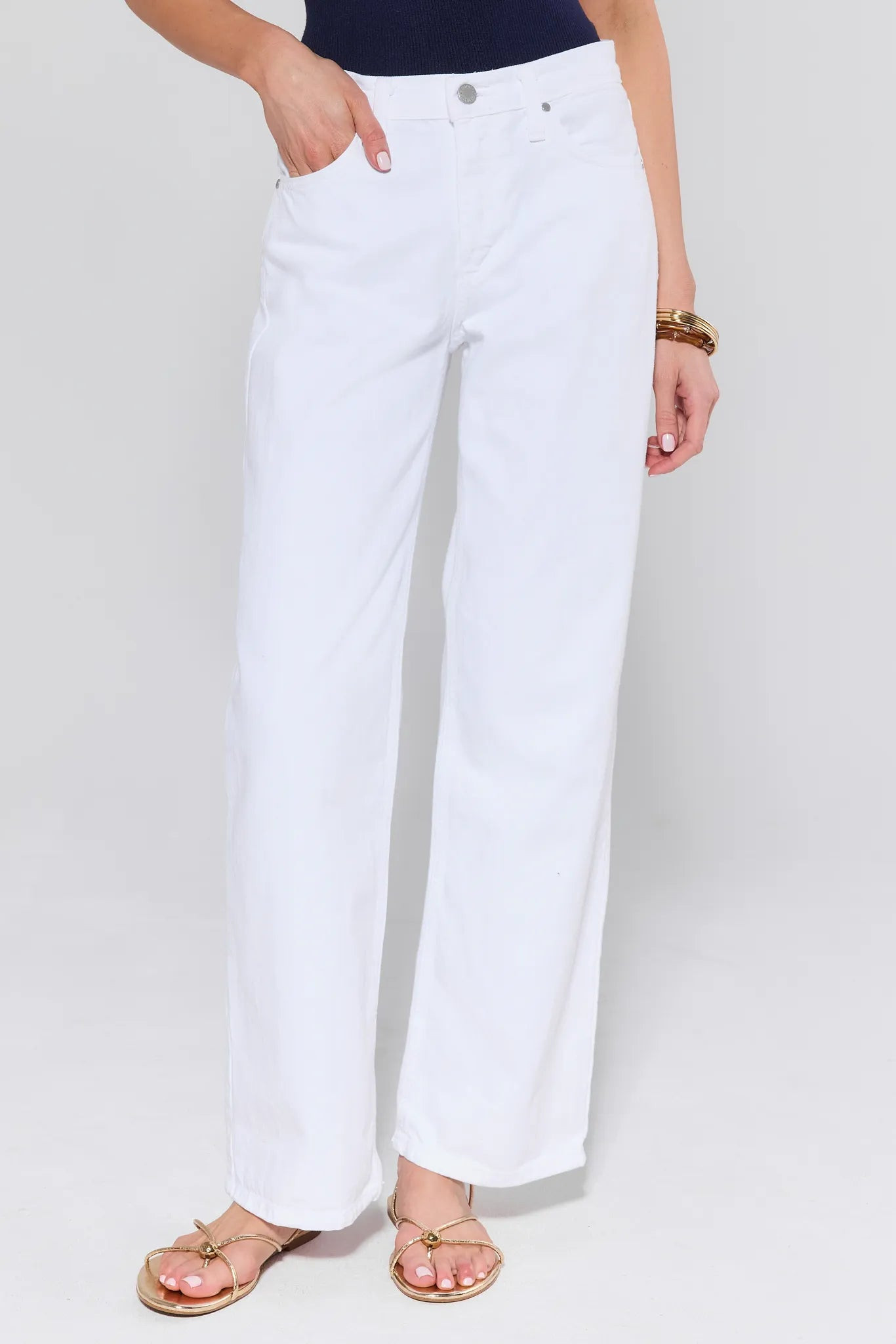 Andrea White Wide Leg Jeans | Avara