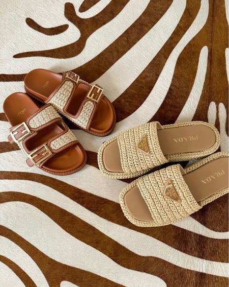 Summer sandals, raffia, slides, leather sandals, Fendi sandals, Prada sandals. 

#LTKStyleTip #LTKSeasonal #LTKShoeCrush