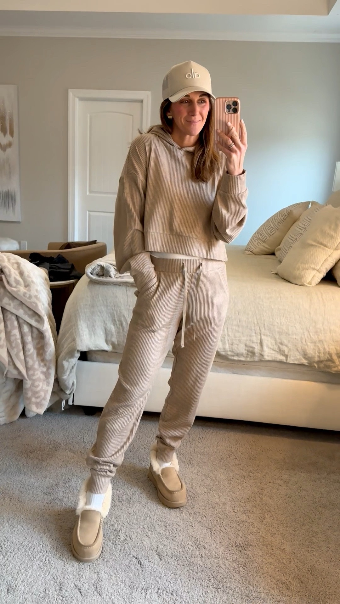 Shop this comfy Alo yoga Set and trucker hat here!

You can buy the top and bottoms separately. TTS-I’m wearing a medium in the crop hoodie and a small in the joggers. 

Also love their trucker hats! Comes in other colors. 

Click here to shop!
 Alo Yoga | set | comfy | joggers | drawstring | slippers | Uggs | hat | trucker hat | tank | fall | active | fit | fitness | travel | daily | athleisure | ribbed



#LTKdayinmylife #LTKootd #LTKActive