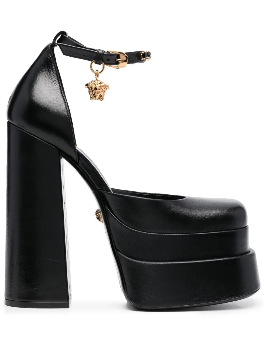 Medusa-plaque detail 155mm pumps | Farfetch Global