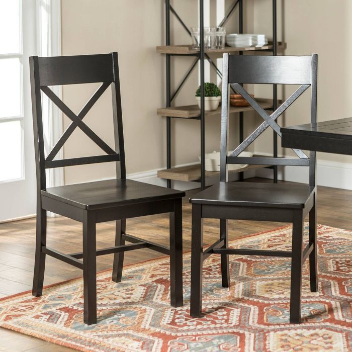 Set of 2 Traditional Distressed Wood Dining Chairs - Saracina Home | Target