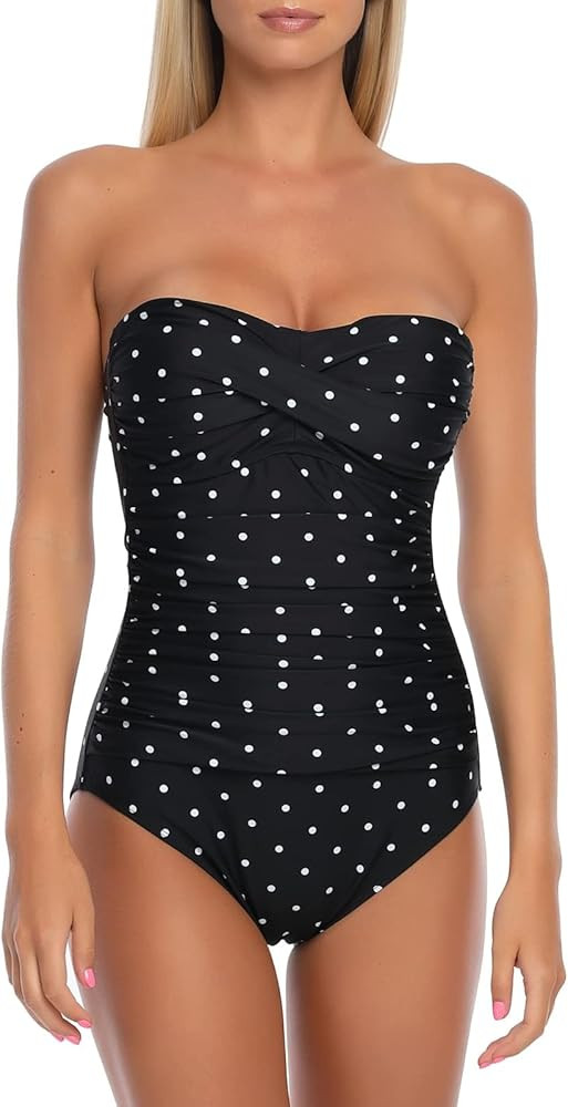 RELLECIGA Women's Strapless One Piece Swimsuit | Amazon (US)