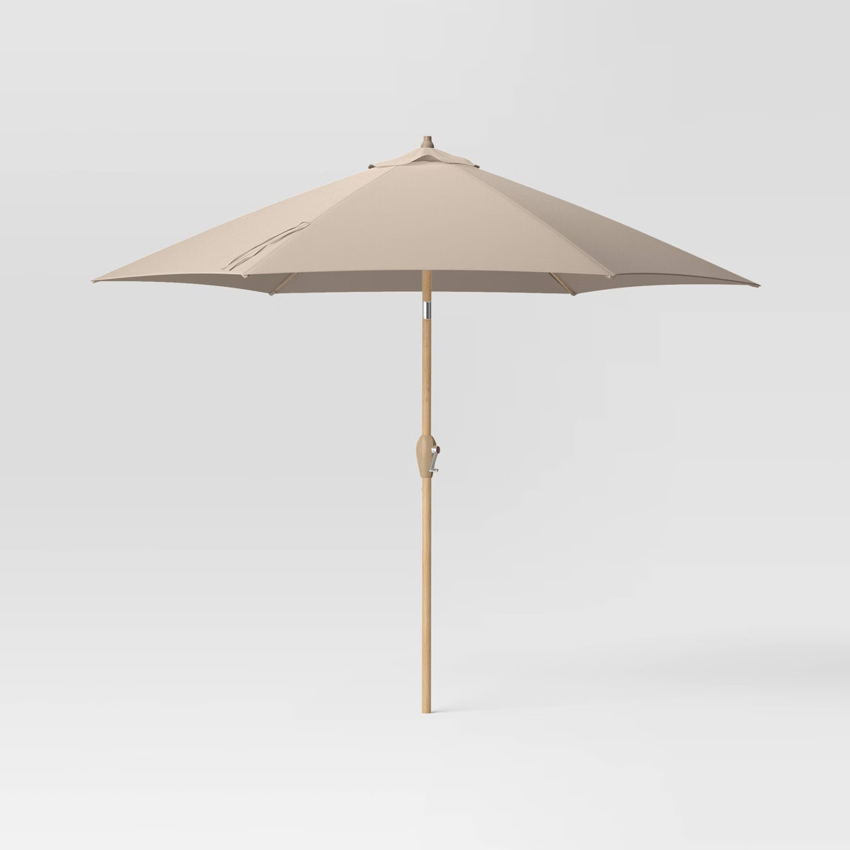 9' Round Outdoor Patio Market Umbrella with Light Wood Pole - Threshold™ | Target