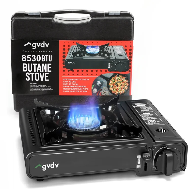 GVDV Portable Camping Stove, 1 Burner Butane Gas Stove with Updated Carrying Case | Walmart (US)