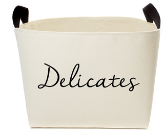 Delicates Canvas Laundry Basket - Contemporary - Hampers - by A Southern Bucket | Houzz (US)