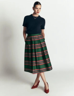Boden Women's Verity Cotton Sateen Skirt in Green | Size 14 | Boden (US)
