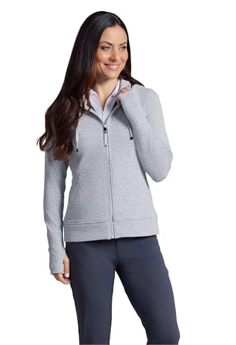IBKUL Solid Popcorn Stitch Zip Hoody Jacket Oxford/Solid/M | Amazon (US)