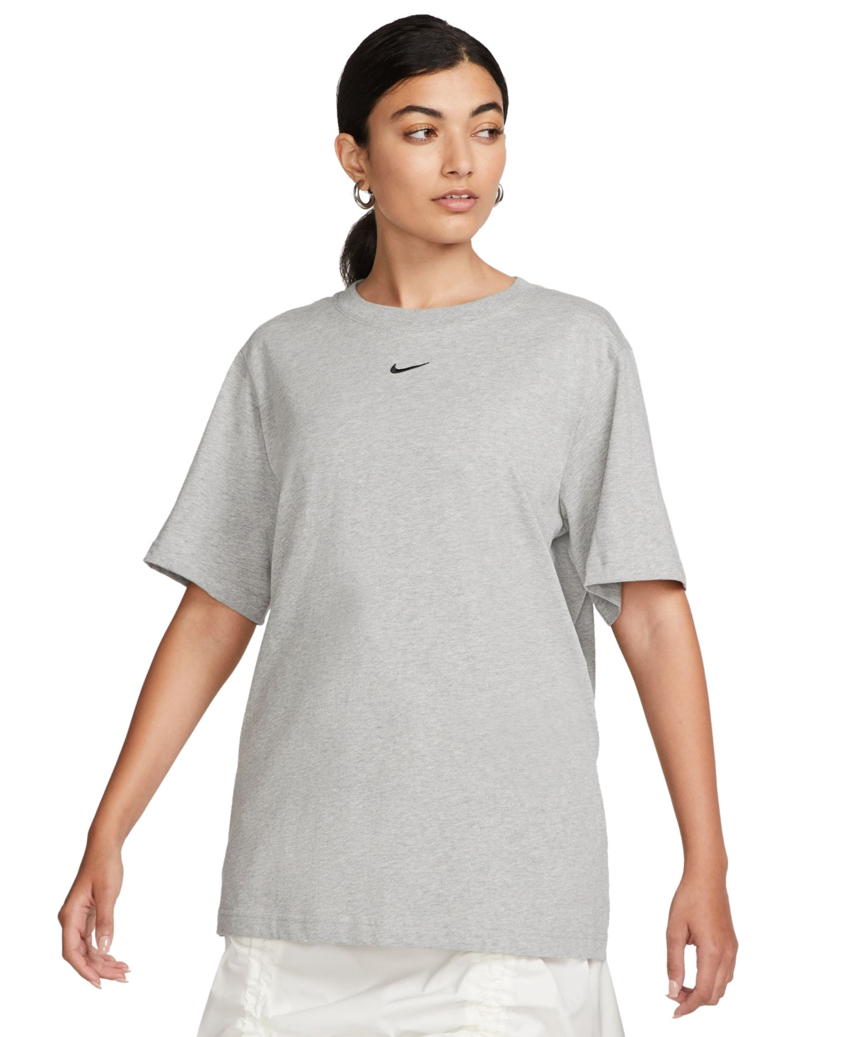 Nike Women's Sportswear T-Shirt - Dark Grey Heather/black | Macy's