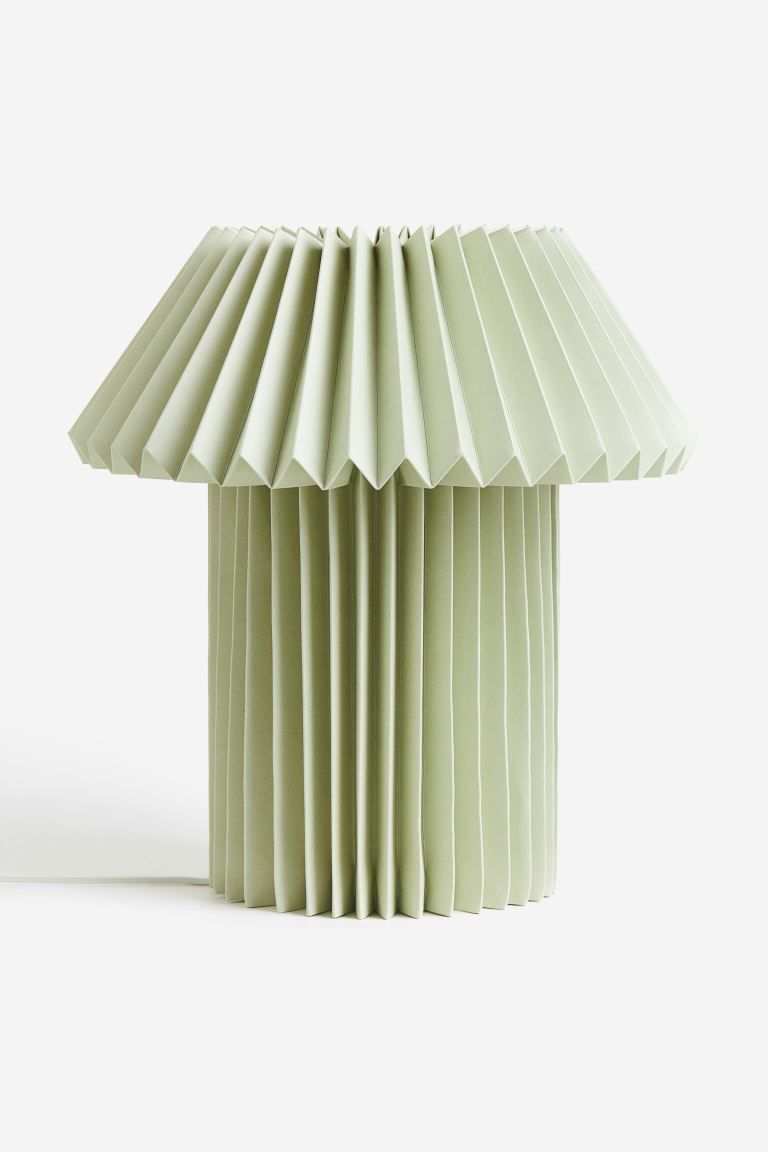 Pleated Paper Table Lamp - Green - Home All | H&M US | H&M (US + CA)
