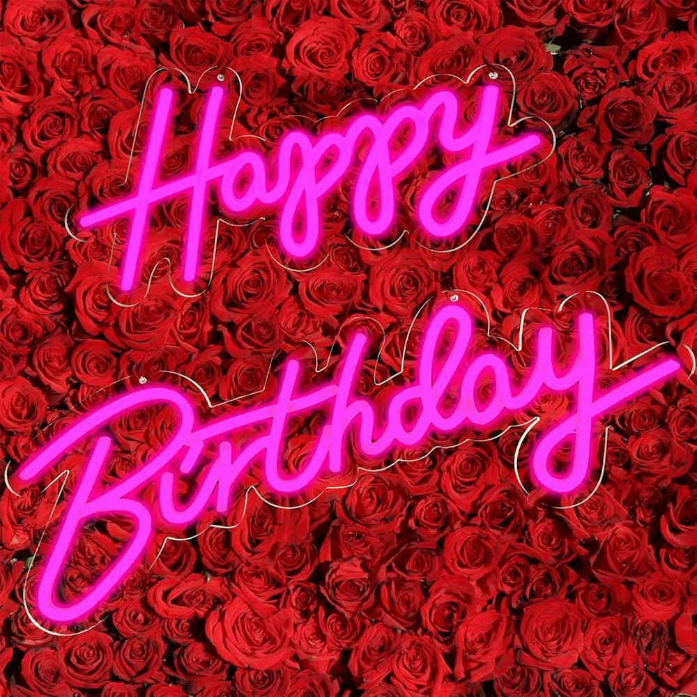 Large Happy Birthday Neon Sign Reusable LED Neon Light for Wall Backdrop Decoration Separate Spli... | Amazon (US)