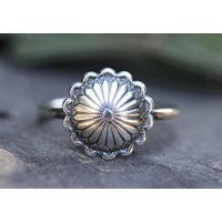 Silver Concho Ring Southwest Western Sun Southwestern Jewelry Style Circle | Etsy (US)