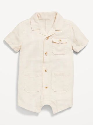 Textured Dobby Utility Pocket Romper for Baby | Old Navy (US)