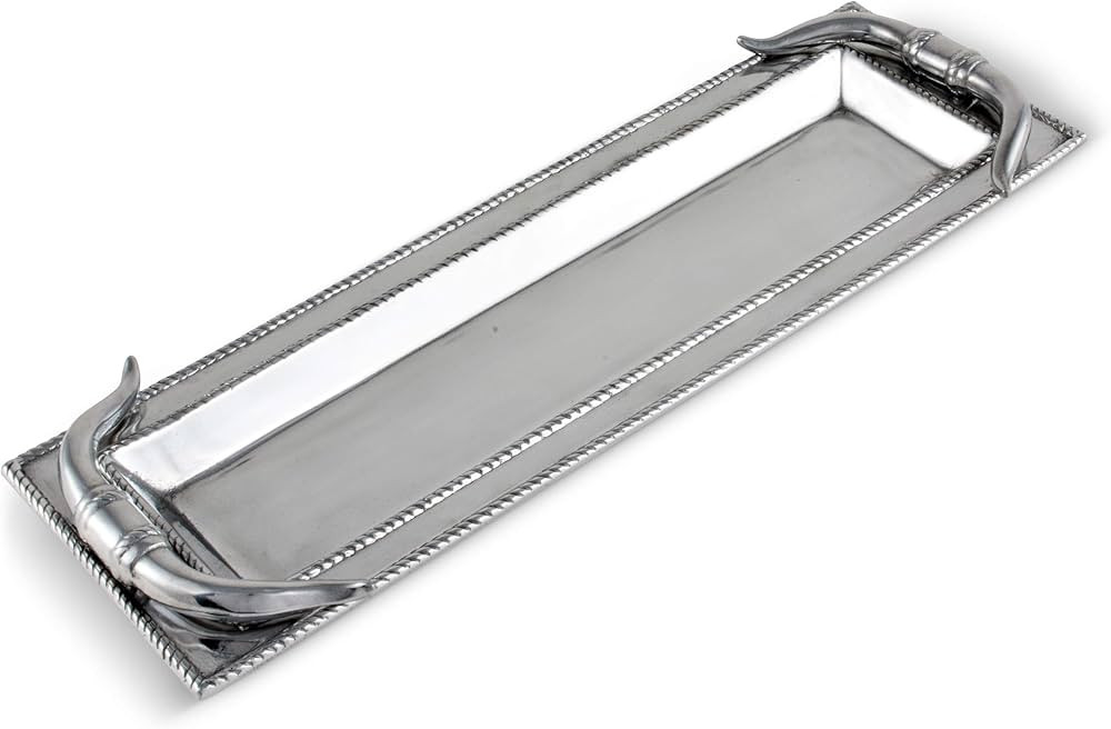 Arthur Court Designs Aluminum Longhorn Oblong Tray 19 inch x 6 inch | Amazon (US)