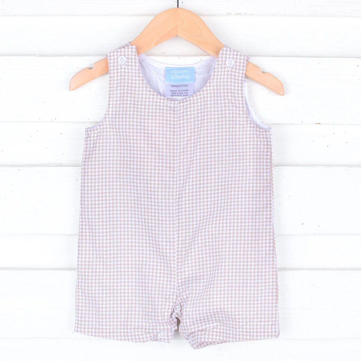 Tan Gingham Jon Jon | Classic Whimsy