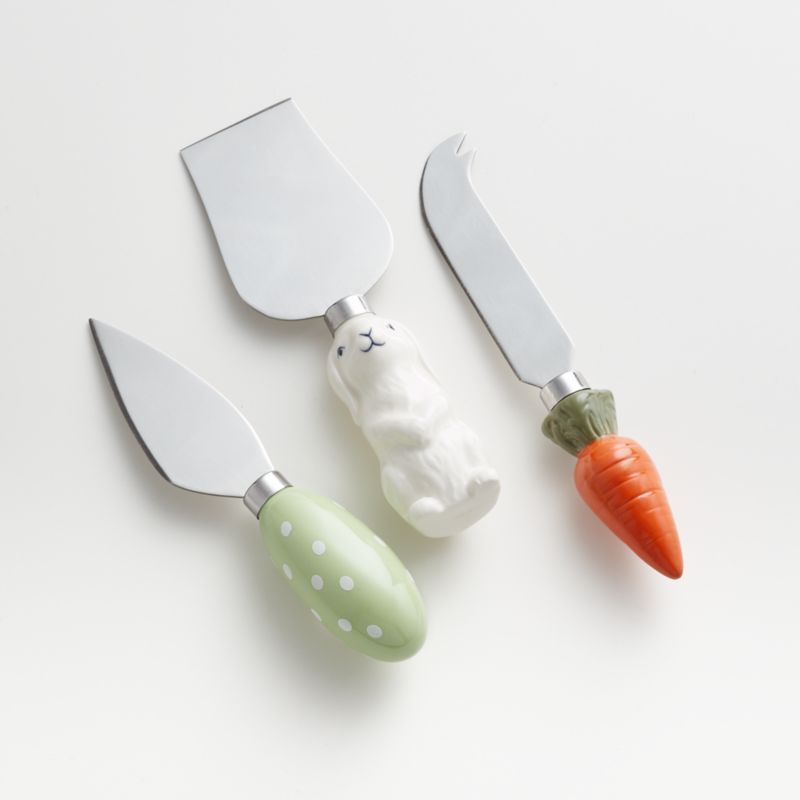 Gaby Easter Cheese Knives, Set of 3 | Crate & Barrel | Crate & Barrel