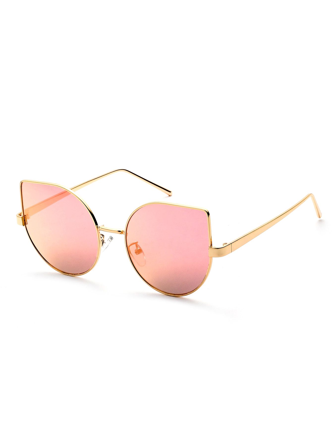 Metal Frame Pink Cat Eye Sunglasses | SHEIN
