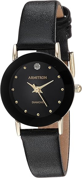 Armitron Women's 75/2447 Diamond-Accented Leather Strap Watch | Amazon (US)