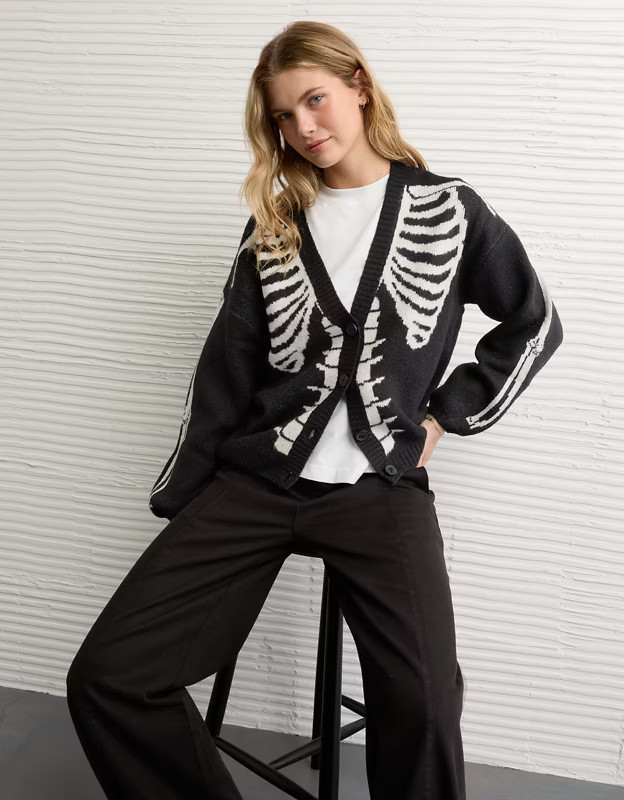 AE Whoa So Soft Skeleton Cardigan | American Eagle Outfitters (US & CA)