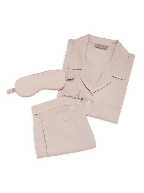 Novelty 3-Piece Washed Satin Short Pajama Set | Saks Fifth Avenue